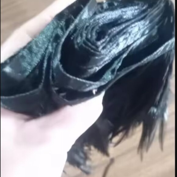 9 Yards Black Feather Fringe arts & crafts supplies - Picture 3 of 4